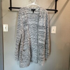 Lane Bryant Gray Cardigan Sweater with Marled Knit